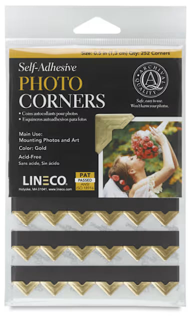 Lineco Photo Corners Gold