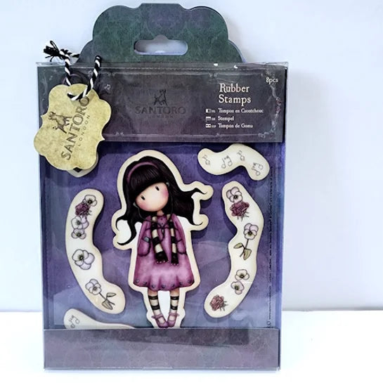 Santoro Rubber Stamps Little Song 8 pc
