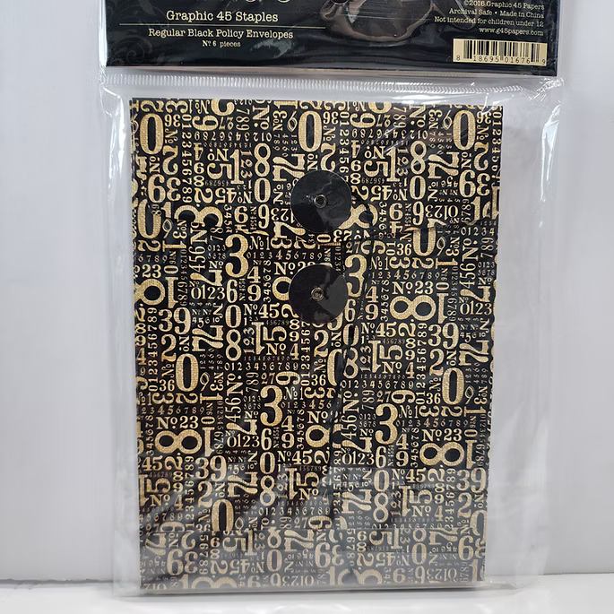 Graphic45 Regular Black Policy Envelopes