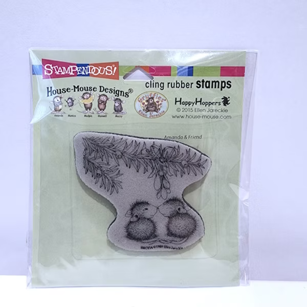 House-Mouse Cling Rubber Stamp Christmas Kiss