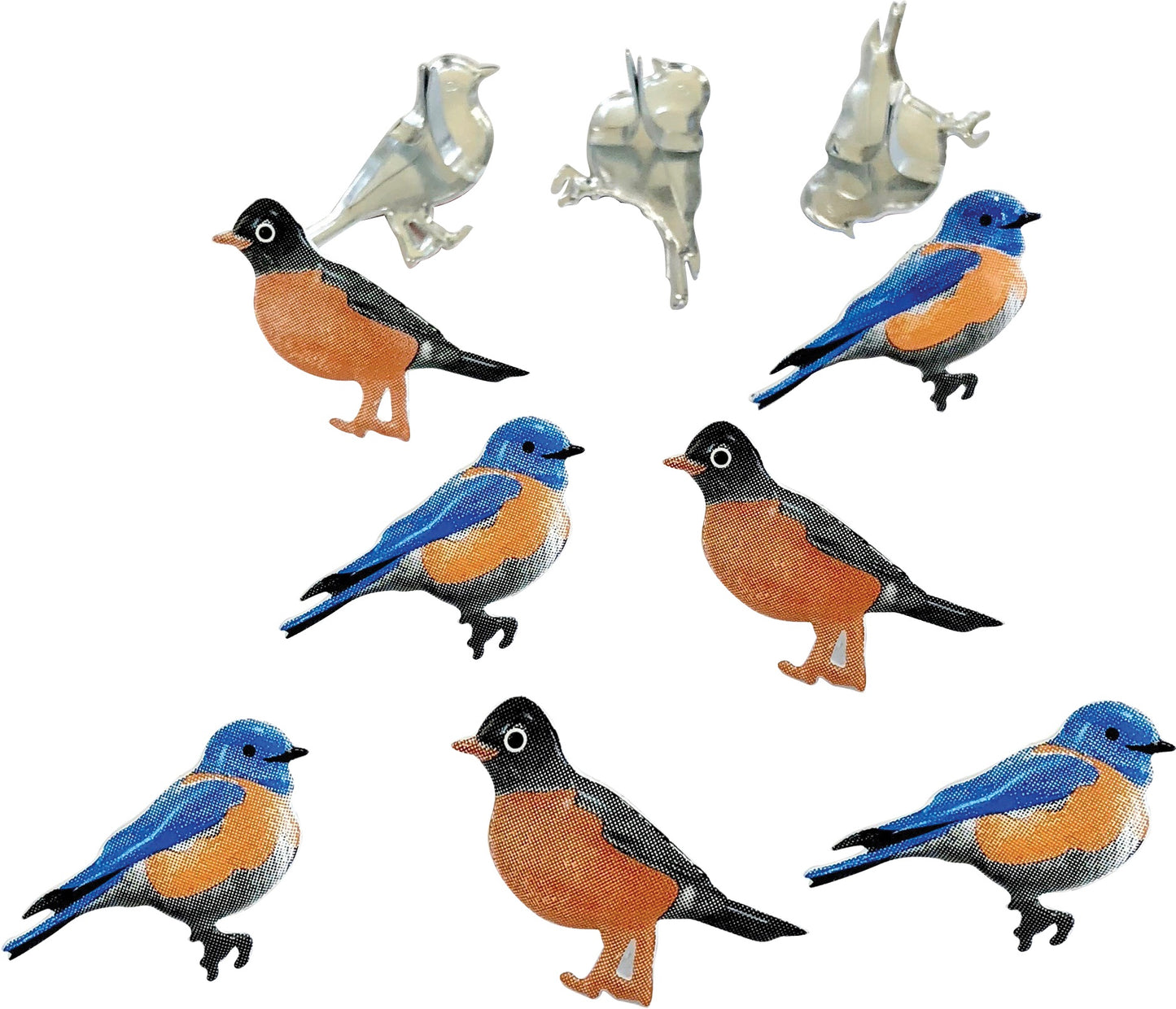 Eyelet Outlet Shape Brads 12/Pkg Birds