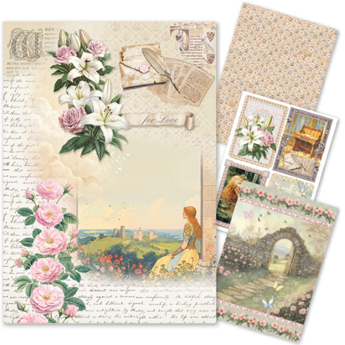 Ciao Bella Courtly Love Rice Paper Art A4 Set