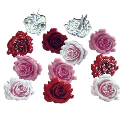 Eyelet Outlet Shape Brads 12/Pkg Rose