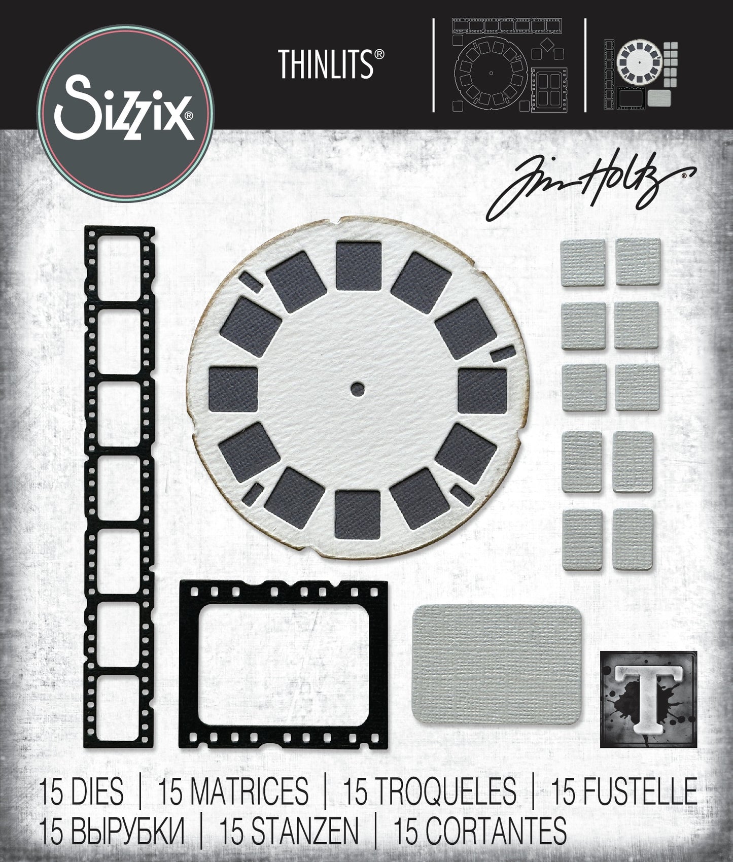 Sizzix Thinlits Dies By Tim Holtz 15/Pkg Vault Picture Show