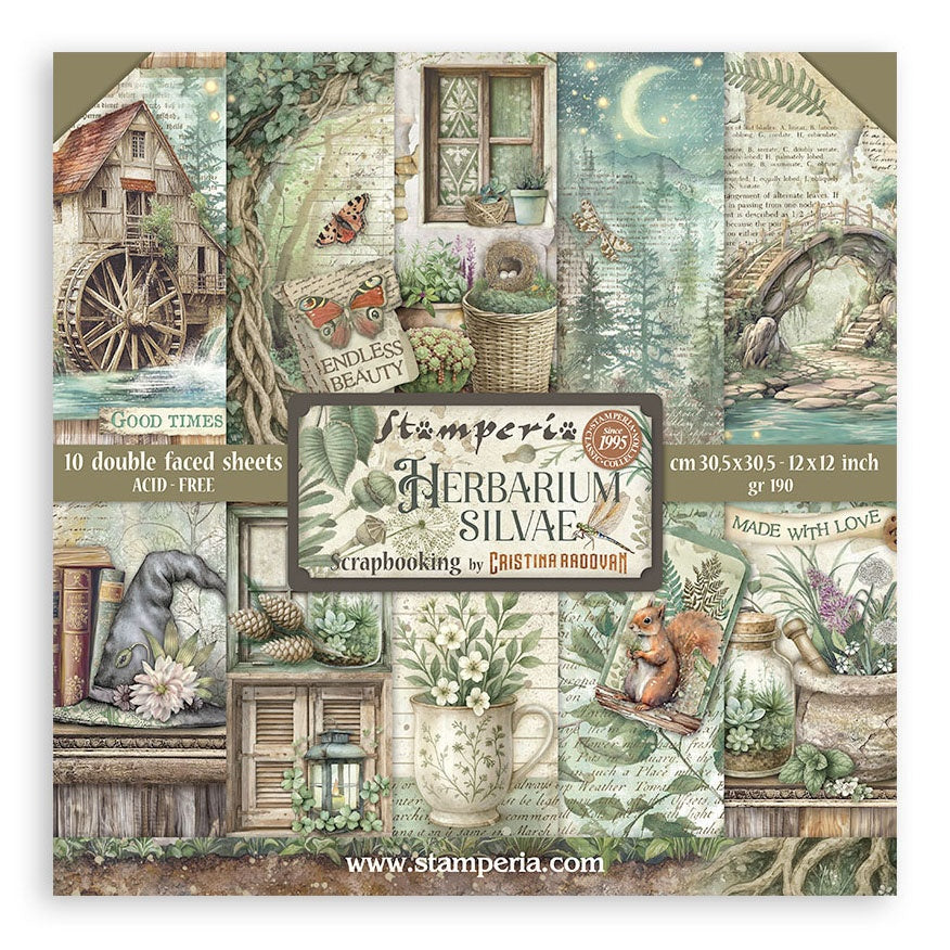 Stamperia Pad Die Cuts And Ephemera Herbarium Silvae