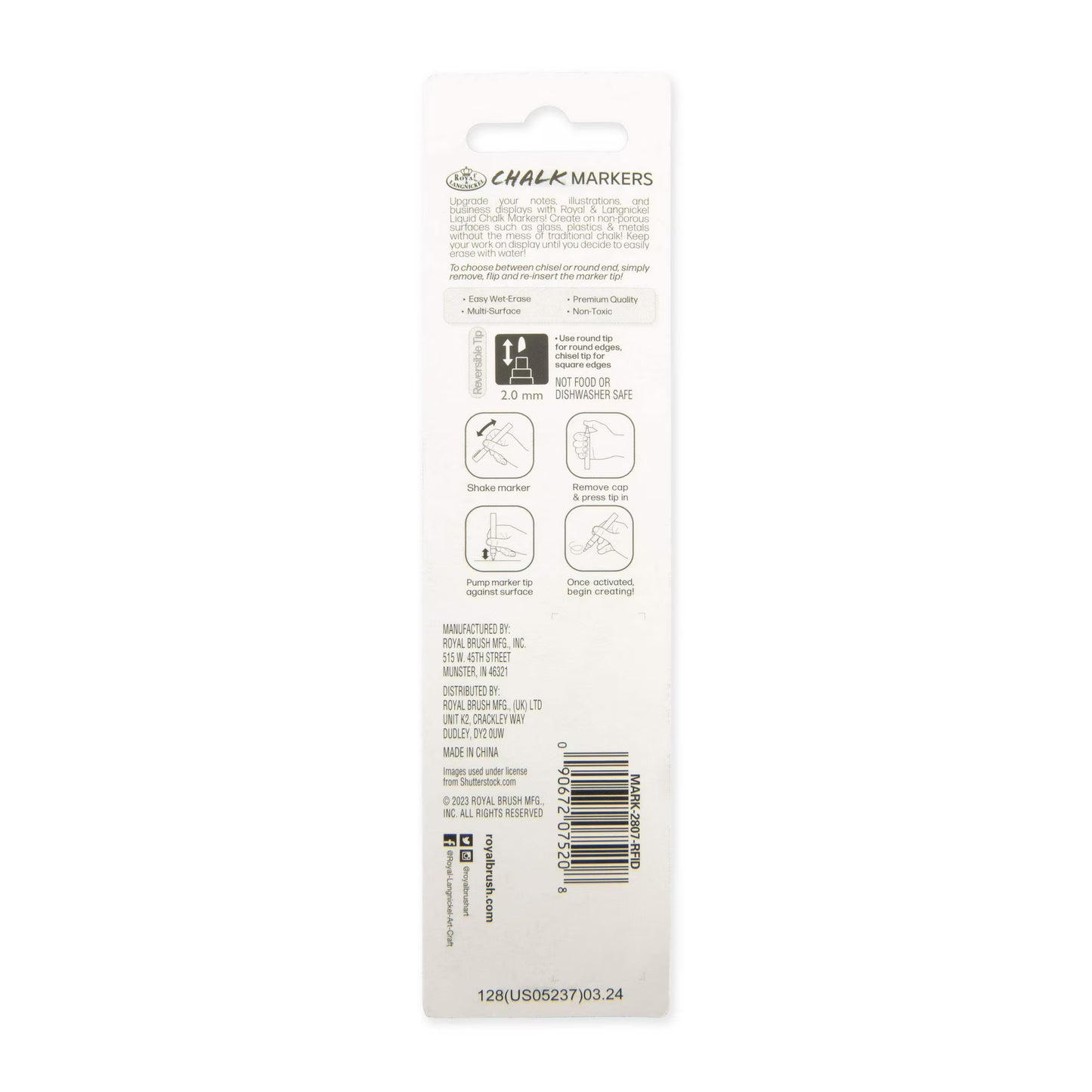 Royal & Langnickel White Chalk Marker 2mm