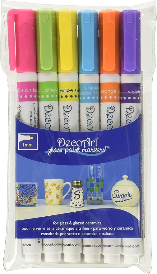 DecoArt Glass Paint Markers 6PK
