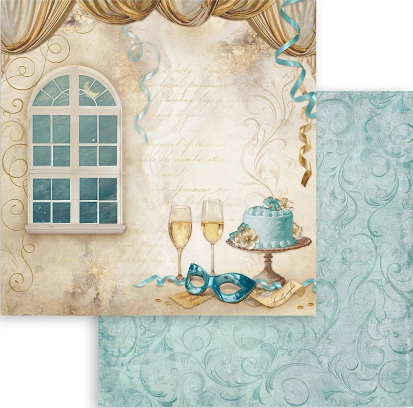 Stamperia Masquerade Collection Window 12 x 12 Scrapbook Paper