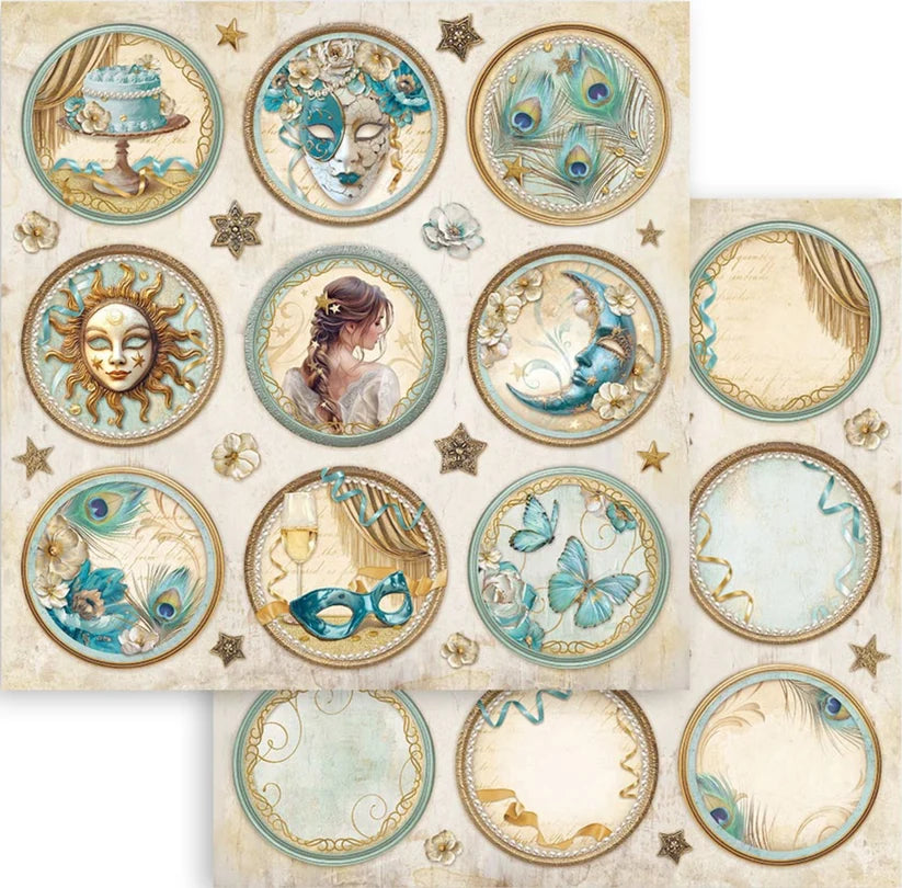 Stamperia Masquerade Collection Rounds 12 x 12 Scrapbook Paper