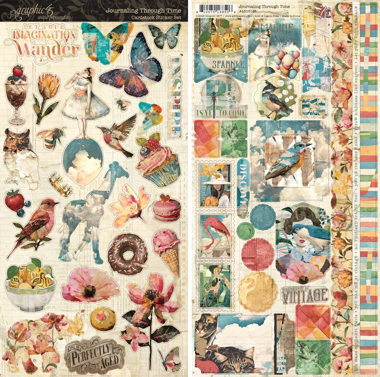 Graphic45 Journaling Through Time Cardstock Sticker Set