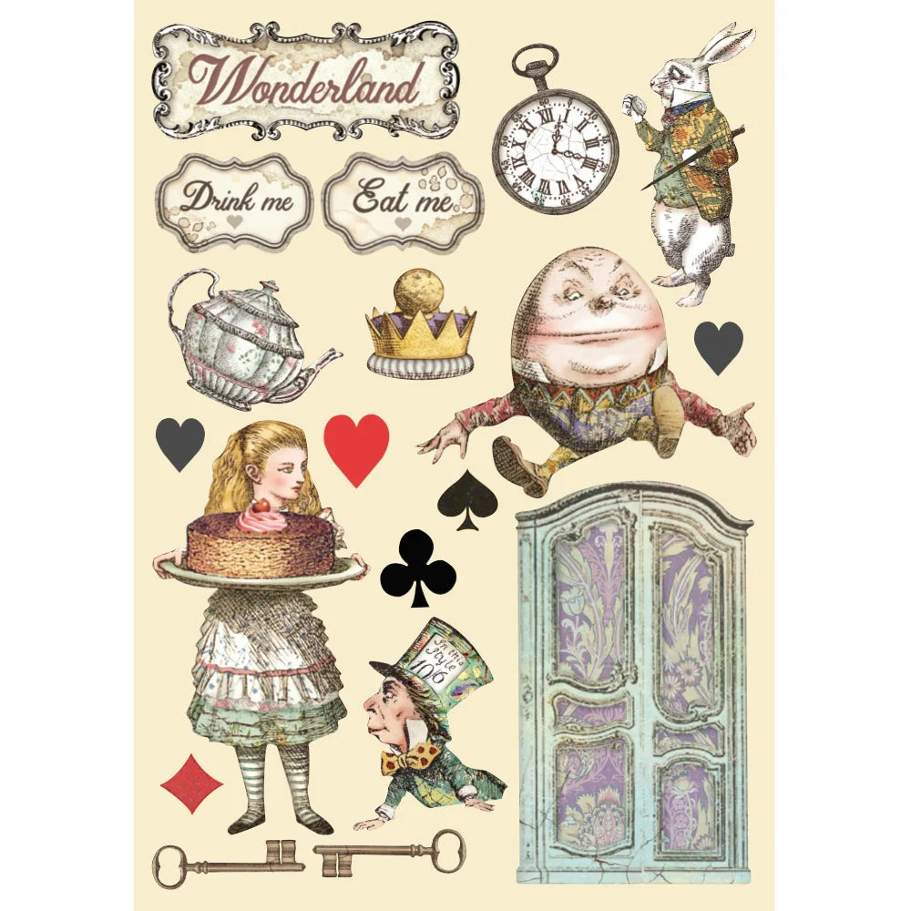 Stamperia Colored Wooden Shapes Alice Cake