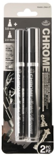 Royal & Langnickel Acrylic Chrome Markers Silver 2 Pk