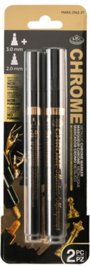 Royal & Langnickel Acrylic Chrome Markers Gold 2 Pk