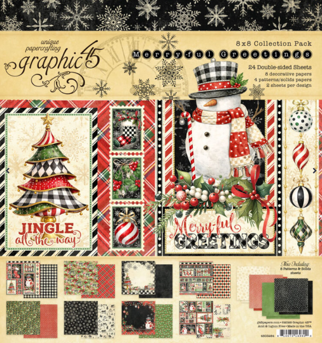 Graphic45 Merry-ful Greetings 8 x 8 Collection Pack