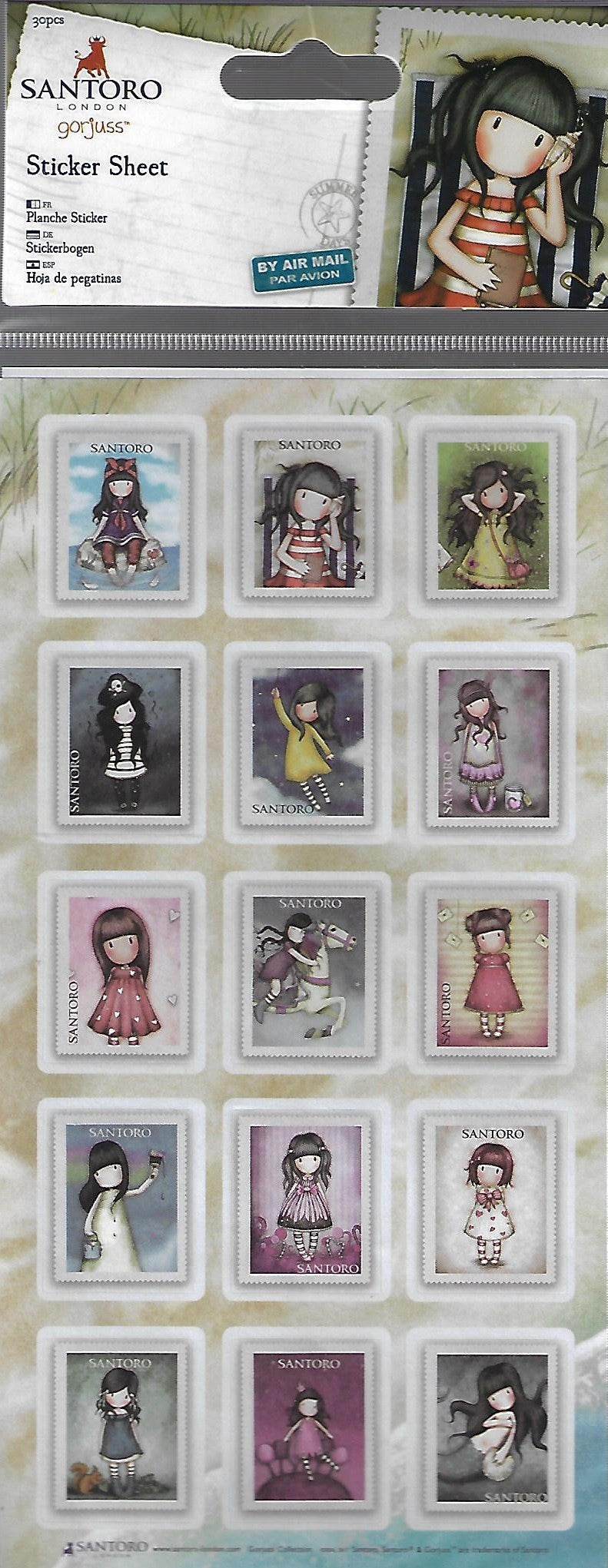 Santoro Postage Sticker Sheet