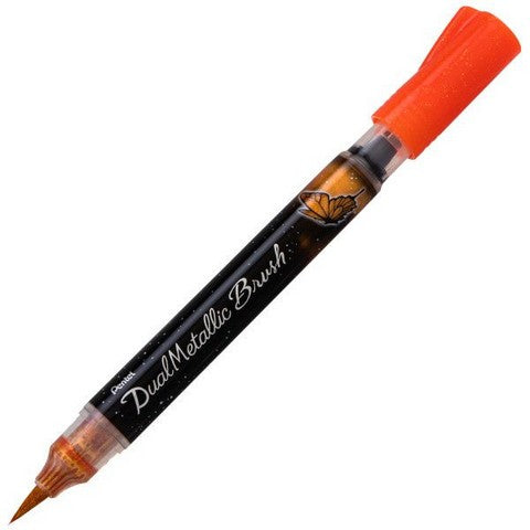 Pentel Arts Dual Metallic Brush Orange + Metallic Yellow