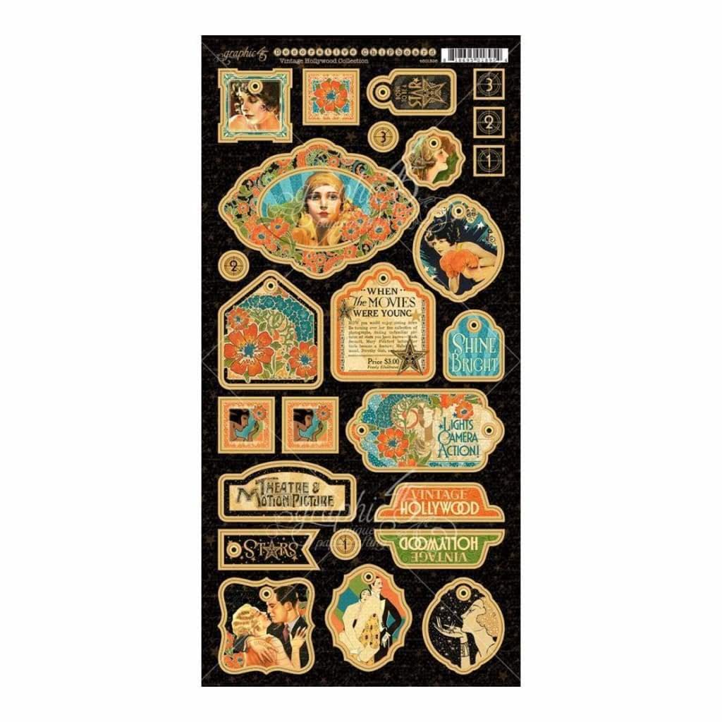 Graphic45 Vintage Hollywood Collection Chipboard