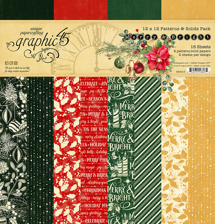 Graphic45 Merry & Bright Patterns & Solids 12 x 12