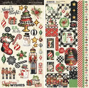 Graphic45 Merry-ful Greetings Cardstock Sticker Set