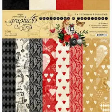 Graphic45 Curiouser & Curiouser 12 x 12 Patters & Solids Pack