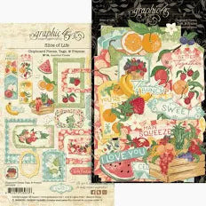 Graphic45 Slice of Life Chipboard Pieces, Tags, & Frames
