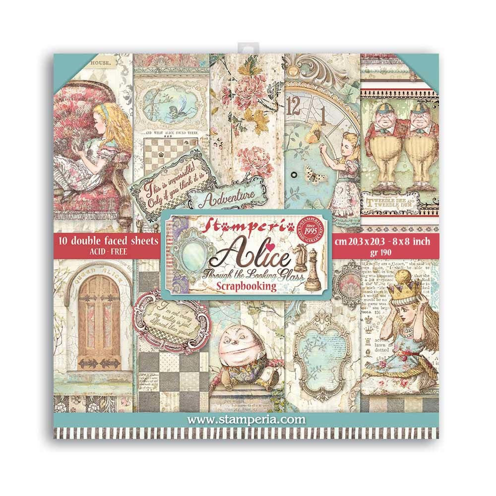 Stamperia Alice Through the Looking Glass 8 x 8 Paper Pack