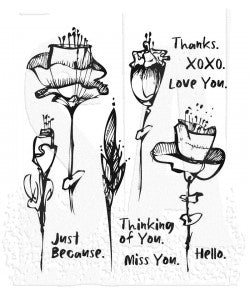 Tim Holtz Stampers Anonymous Abstract Florals Stamps