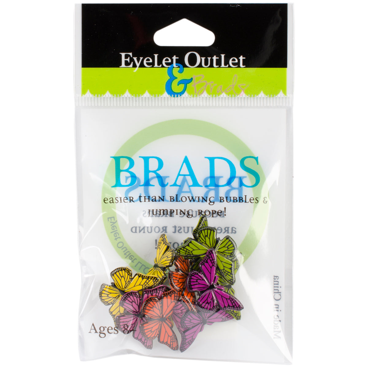 Eyelet Outlet Shape Brads 12/Pkg Butterfly