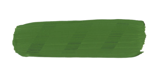 Green paint swatch on a white background