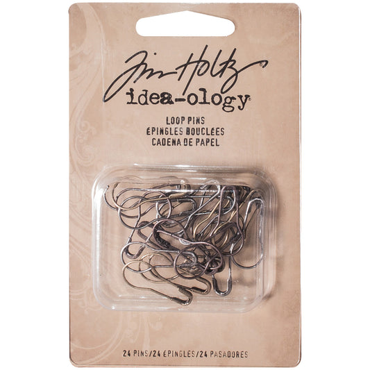 Tim Holtz Idea-Ology Metal Loop Pins 1" 24/Pkg