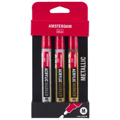 Amsterdam Metallic Acrylic Markers 3pk