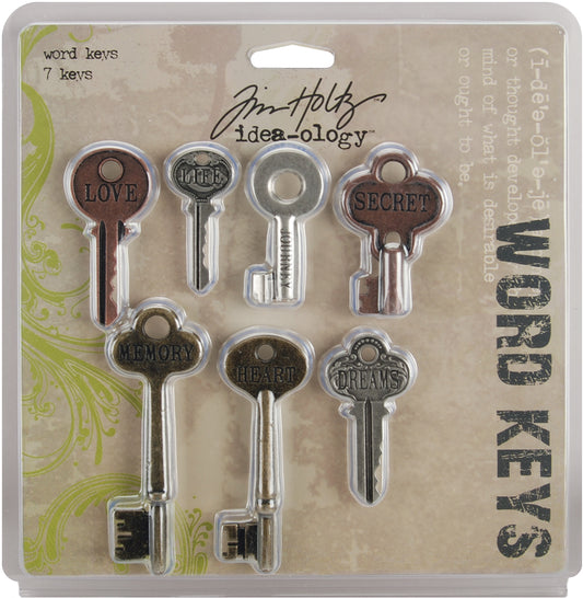 TH92680 Idea-Ology Metal Word Keys 1.5" To 3" 7/Pkg