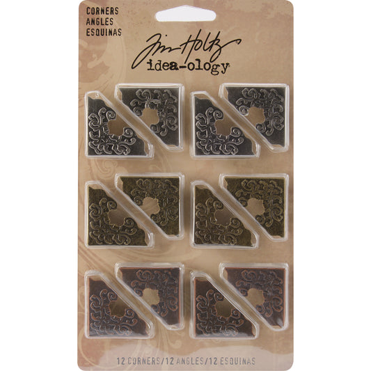 Tim Holtz Metal Ornate Corners 1" 12/Pkg