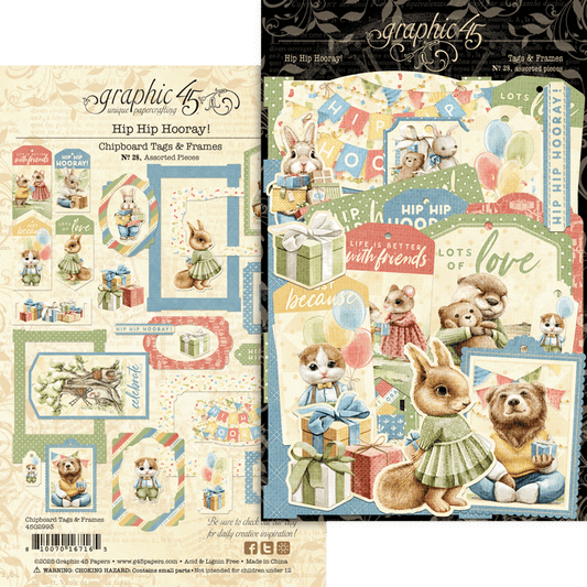 Graphic45 Hip Hip Hooray Tags & Frames