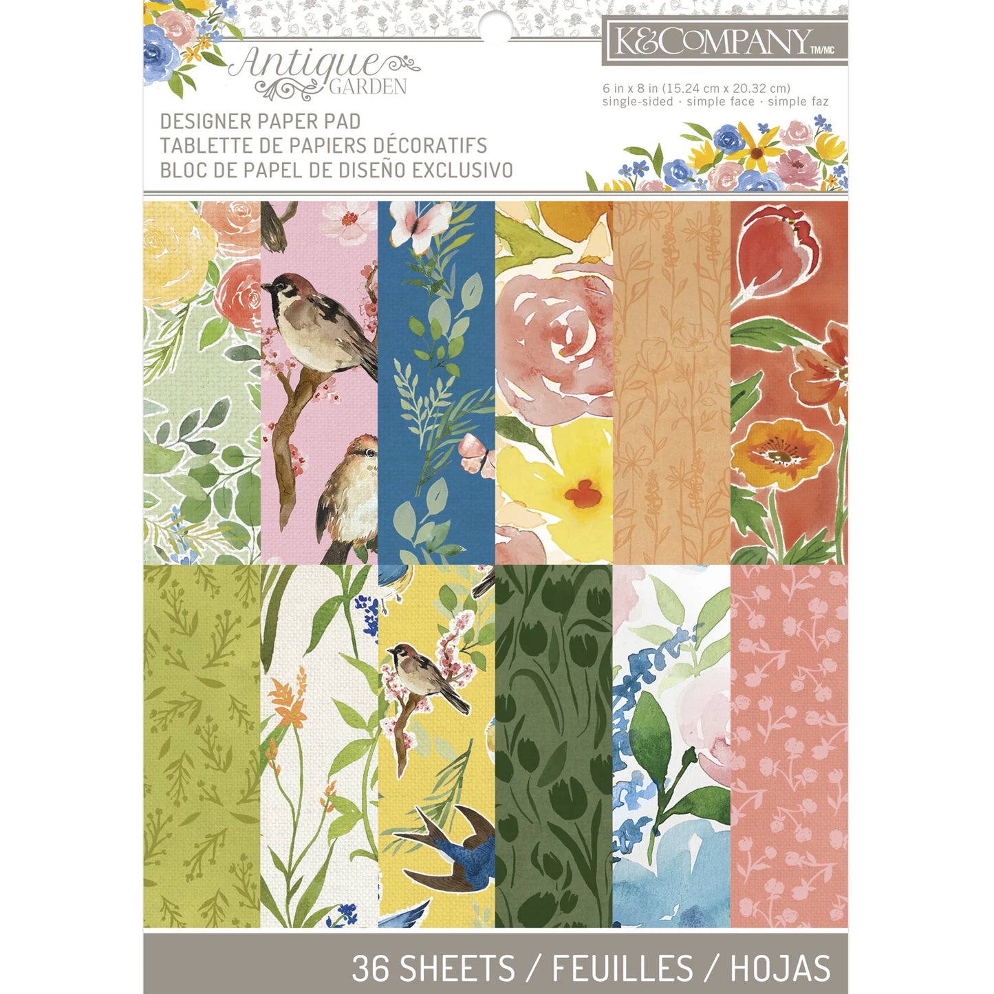 K & Company Antique Garden Paper Pad 6"x8"
