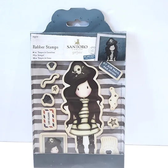 Santoro Rubber Stamps Piracy 11 pc