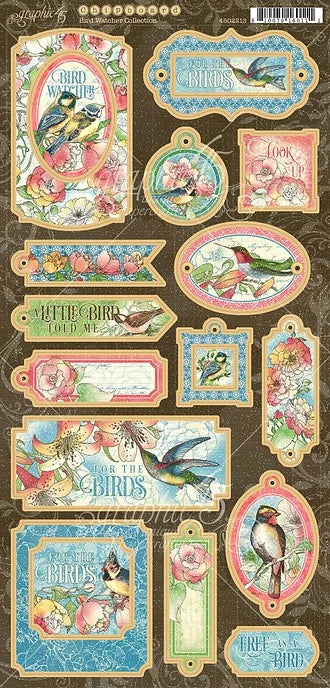 Graphic45 Bird Watcher Collection Chipboard