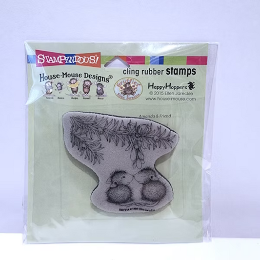 House-Mouse Cling Rubber Stamp Christmas Kiss