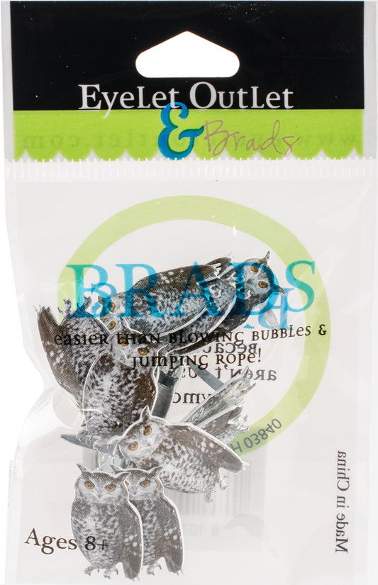 Eyelet Outlet Owl Shape Brads 12/Pkg