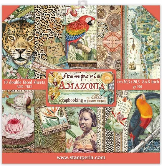 Stamperia Amazonia 8 x 8 Paper Pack