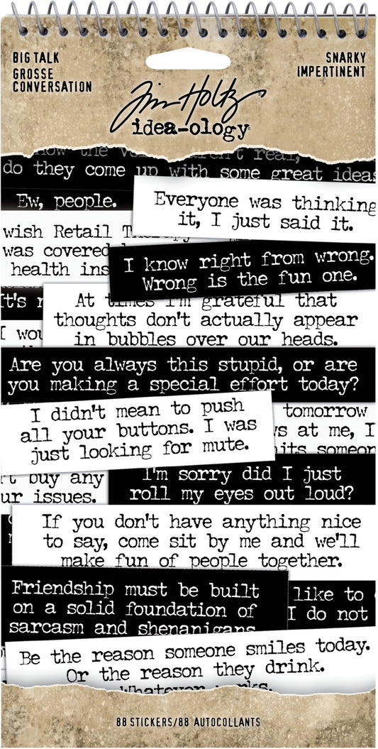 Tim Holtz Idea-Ology Spiral Bound Sticker Book Snarky