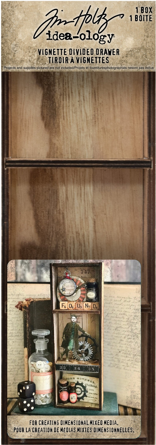 Tim Holtz Idea-Ology Vignette Divided Drawer 3.5"X10"