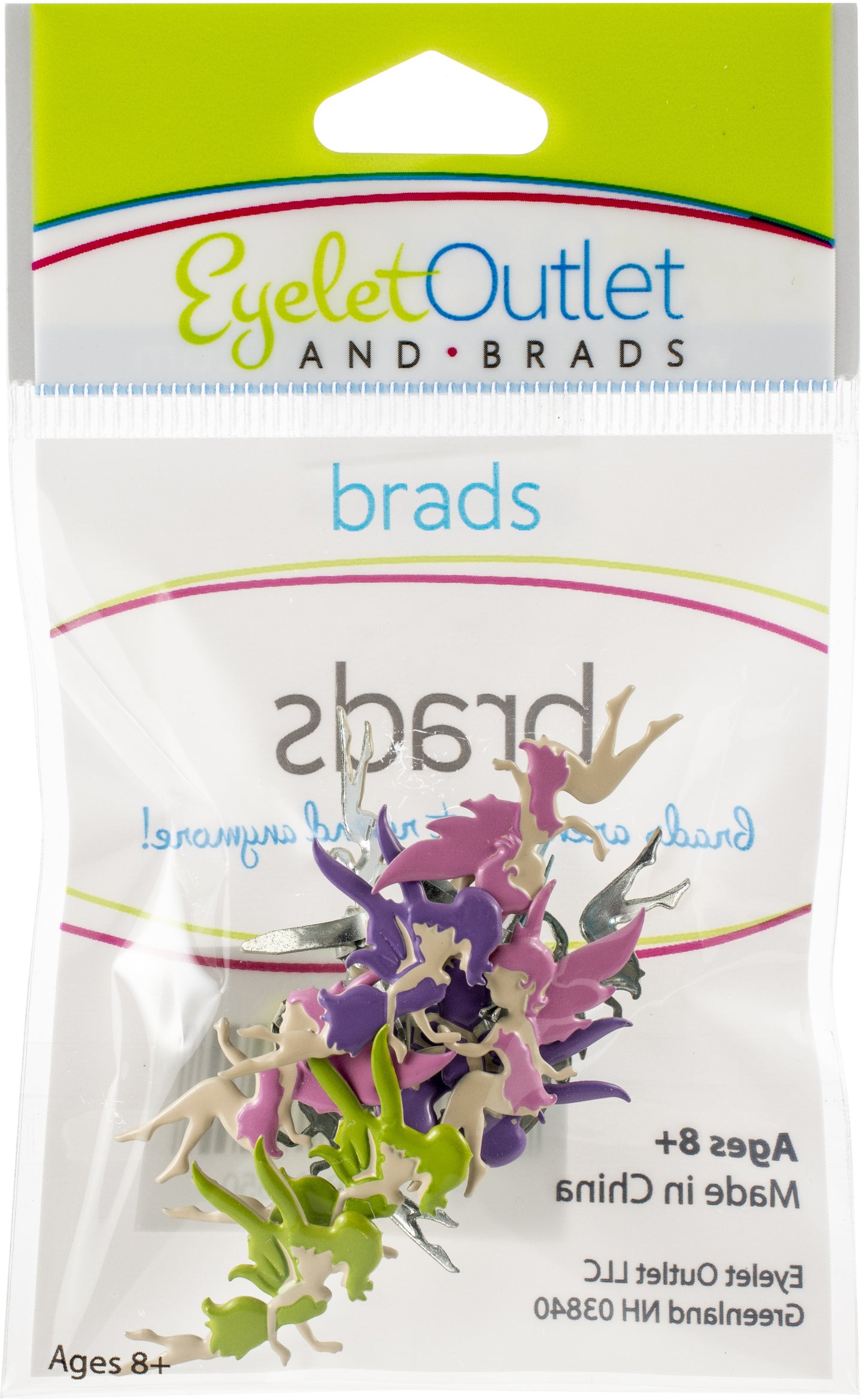 Eyelet Outlet Shape Brads 12/Pkg Fairies