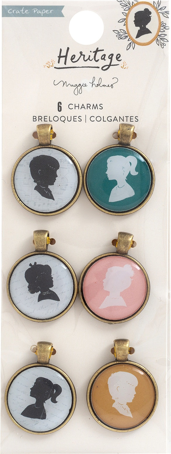 Maggie Holmes Heritage Charm Embellishments 6/Pkg