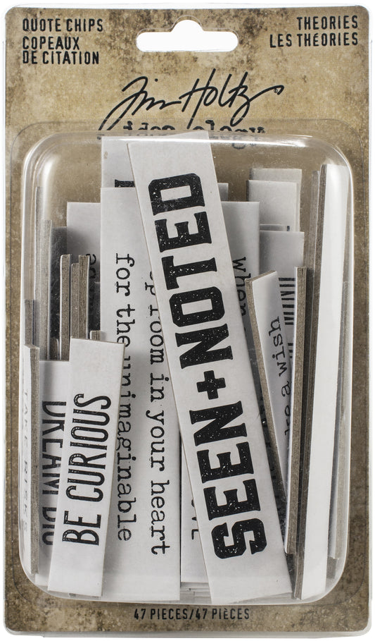 Tim Holtz Chipboard Quote Chips 47/Pkg