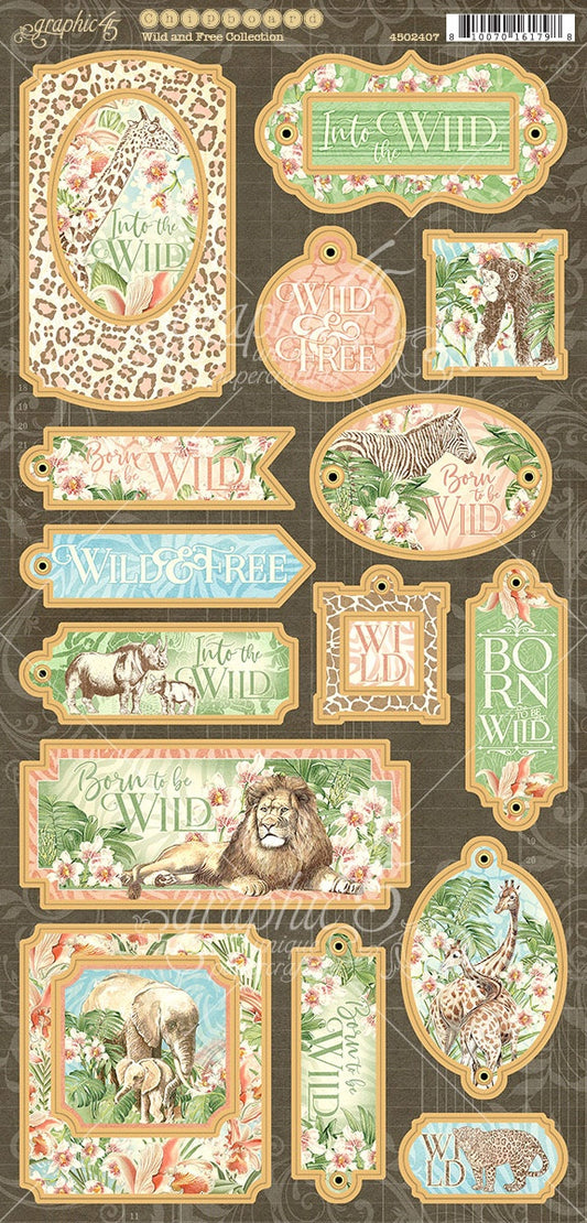 Wild & Free Chipboard Die-Cuts 6"X12" Sheet
