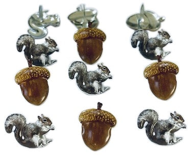 Eyelet Outlet Shape Brads 12/Pkg Acorn/Squirrel