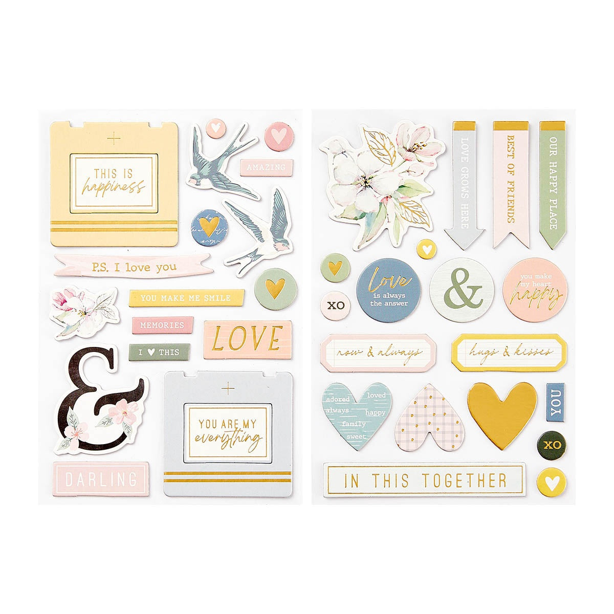Rosie's Studio Chipboard Embellishments Heartfelt