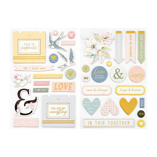 Rosie's Studio Chipboard Embellishments Heartfelt