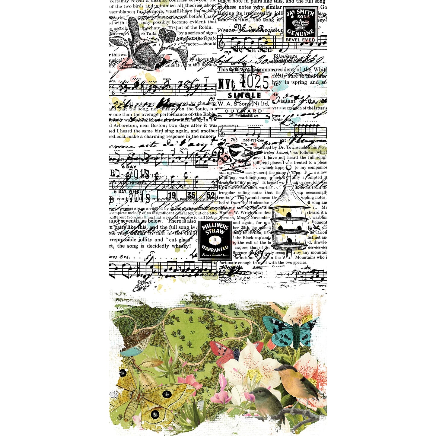 49 and Market Washi Tape Sheets Birdsong